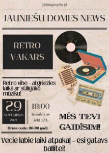 Pasākums jauniešiem “Retro vakars”