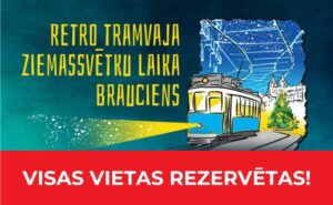 Trīs decembra ceturtdienu vakarus Daugavpilī kursēs īpašais Ziemassvētku Retro tramvajs