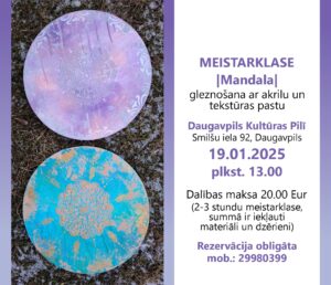 Mākslinieces Jeļenas Ondzules meistarklase “Mandala”