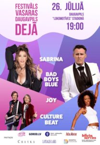 Festivāls “Vasaras Daugavpils dejā”: Sabrina, “Culture Beat”, “Joy”, “Bad Boys Blue”